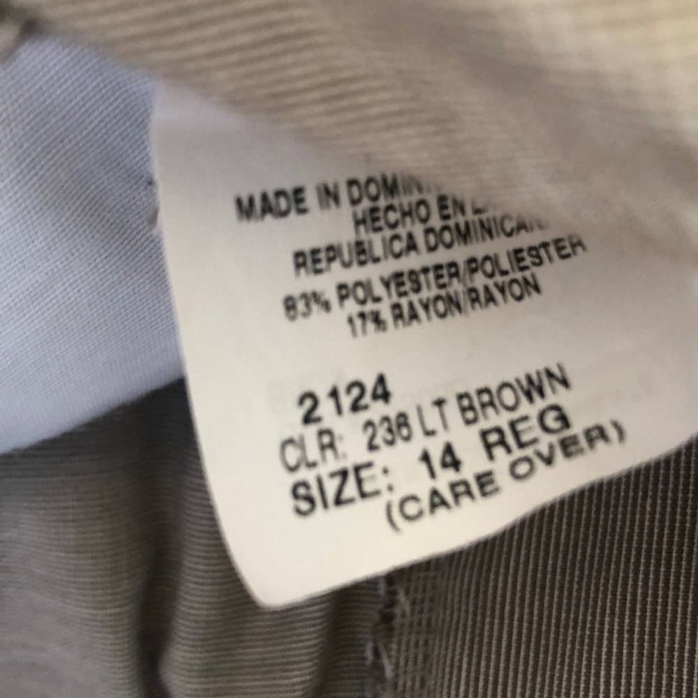 Van Heusen Light Brown Formal Pants Boy 14 Reg - Picture 4 of 4